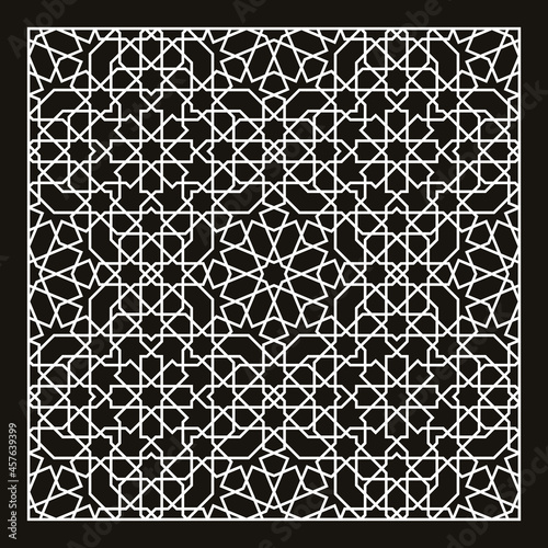 Laser Cutting Template. Decorative Lattice. Middle Eastern Geometric Pattern.