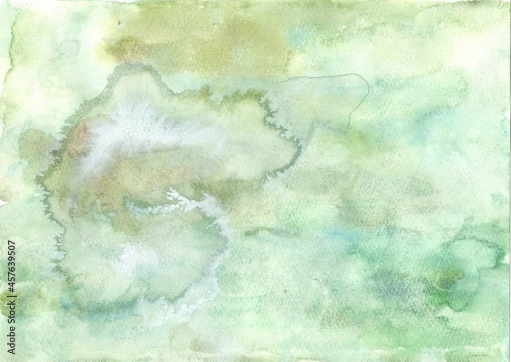 緑の抽象的な水彩テクスチャの背景