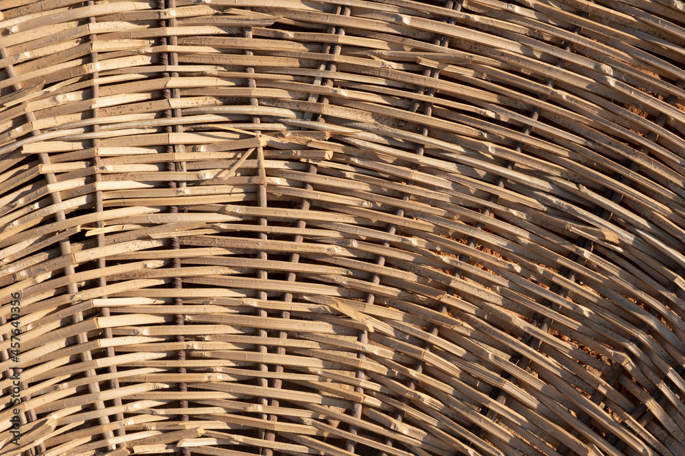 straw umbrella texture background, front view