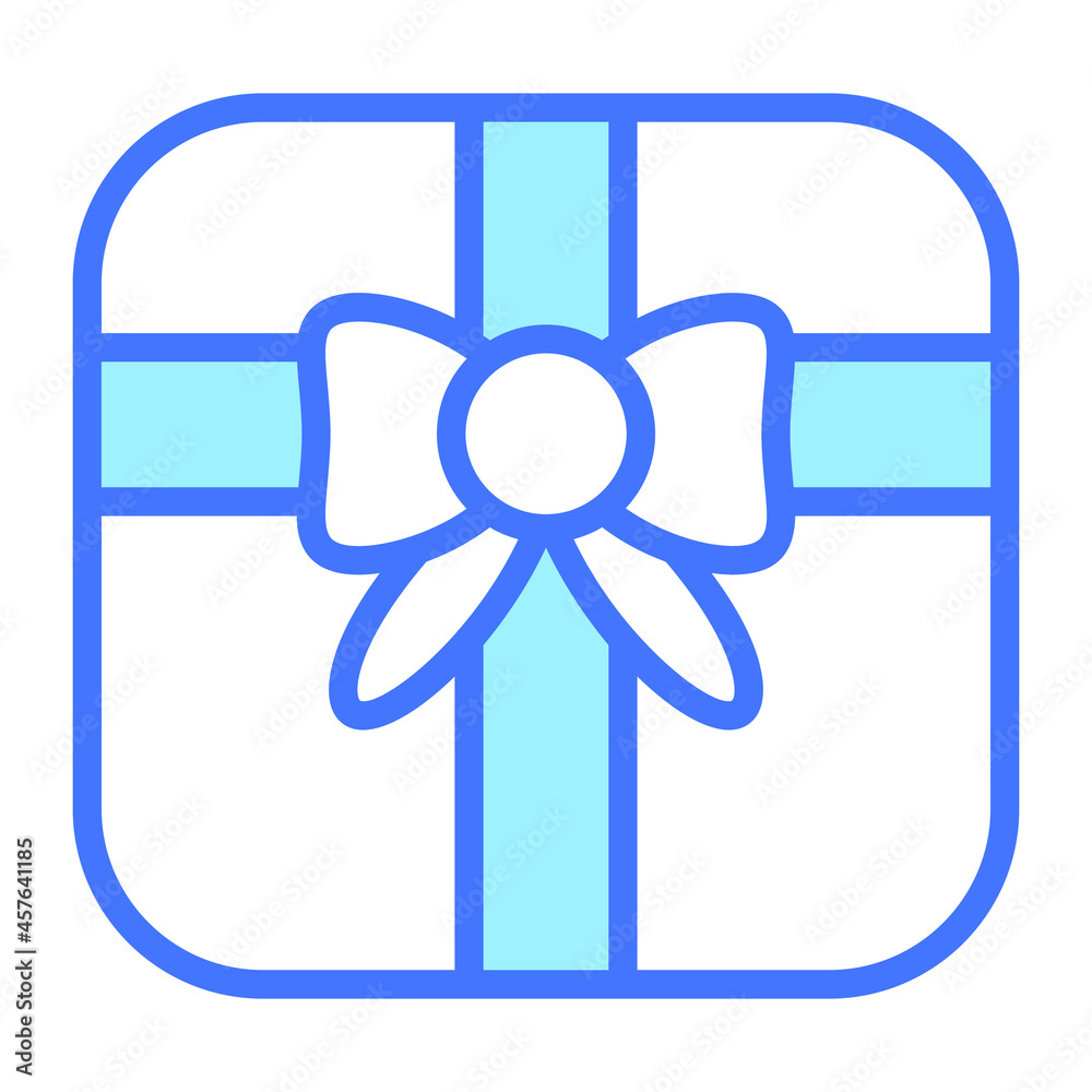 gift, present Blue Outline icon, Shopping and Discount Sale icon.