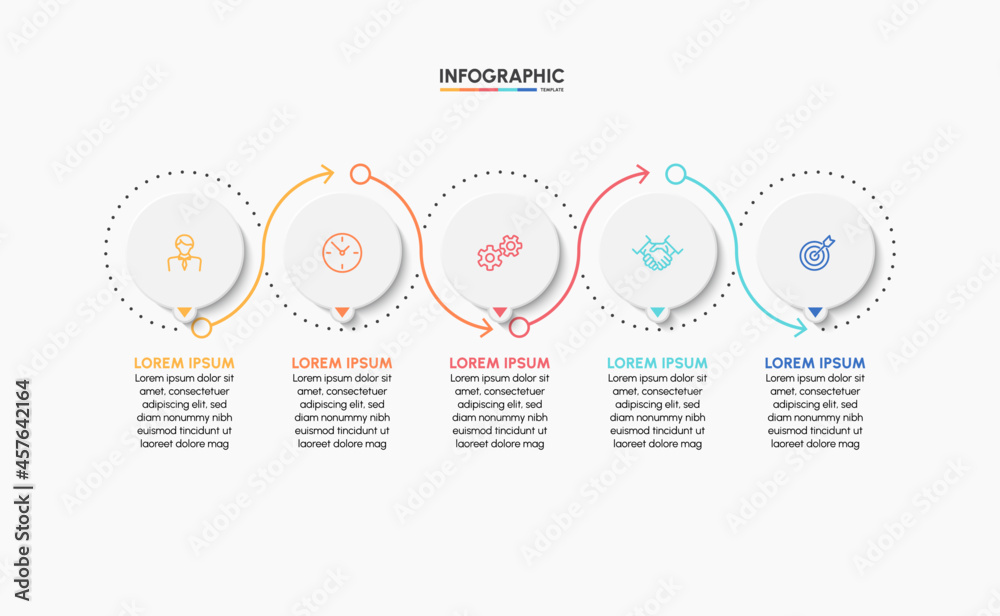 Business infographic timeline icons designed for abstract background template