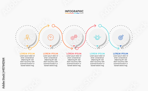 Business infographic timeline icons designed for abstract background template