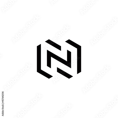 n initial logo design vector template