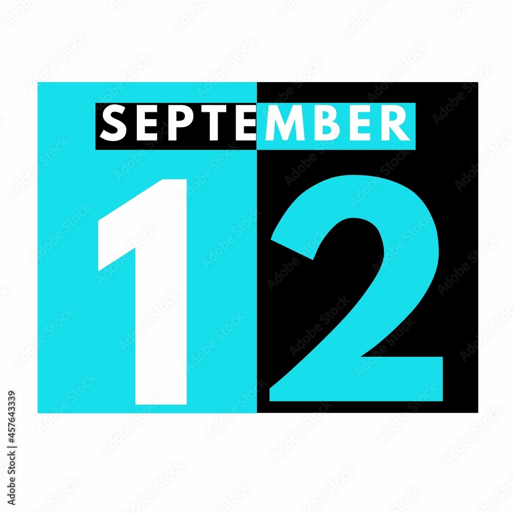 September 12 . Modern daily calendar icon .date ,day, month .calendar for the month of September September 12 . Modern daily calendar icon .date ,day, month .calendar for the month of September