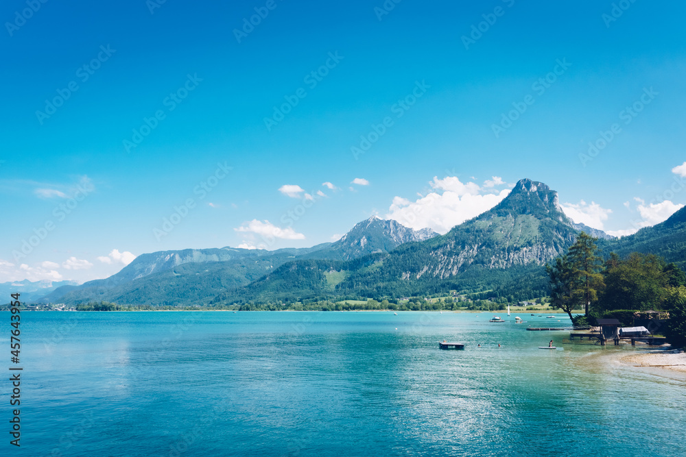 Lake Wolfgangsee in Salzkammergut region, Austria