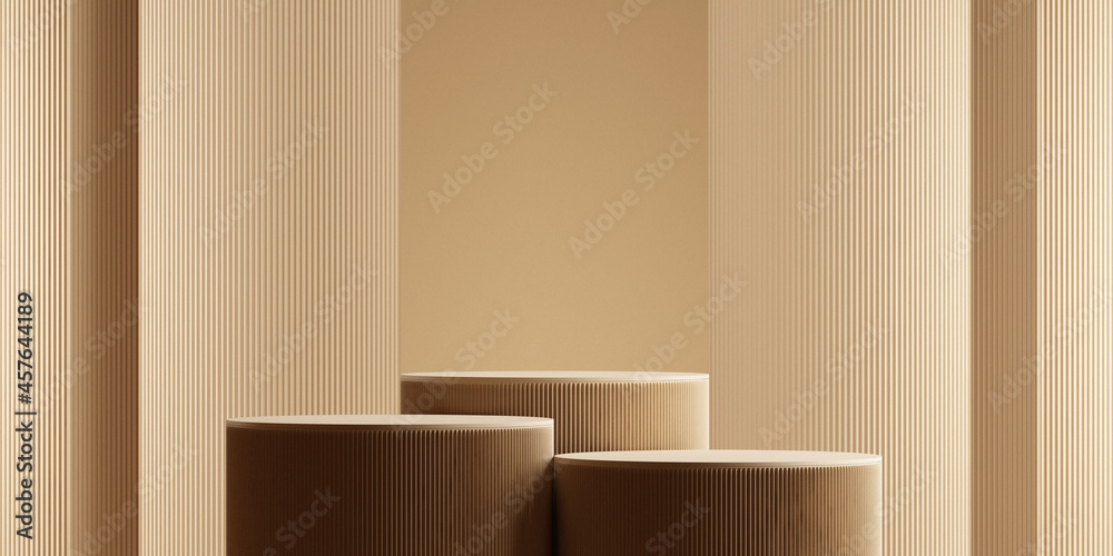 Minimal abstract background.podium concept for product presentation on brown color background.3d rendering illustration Minimal abstract background.podium concept for product presentation on brown color background.3d rendering illustration
