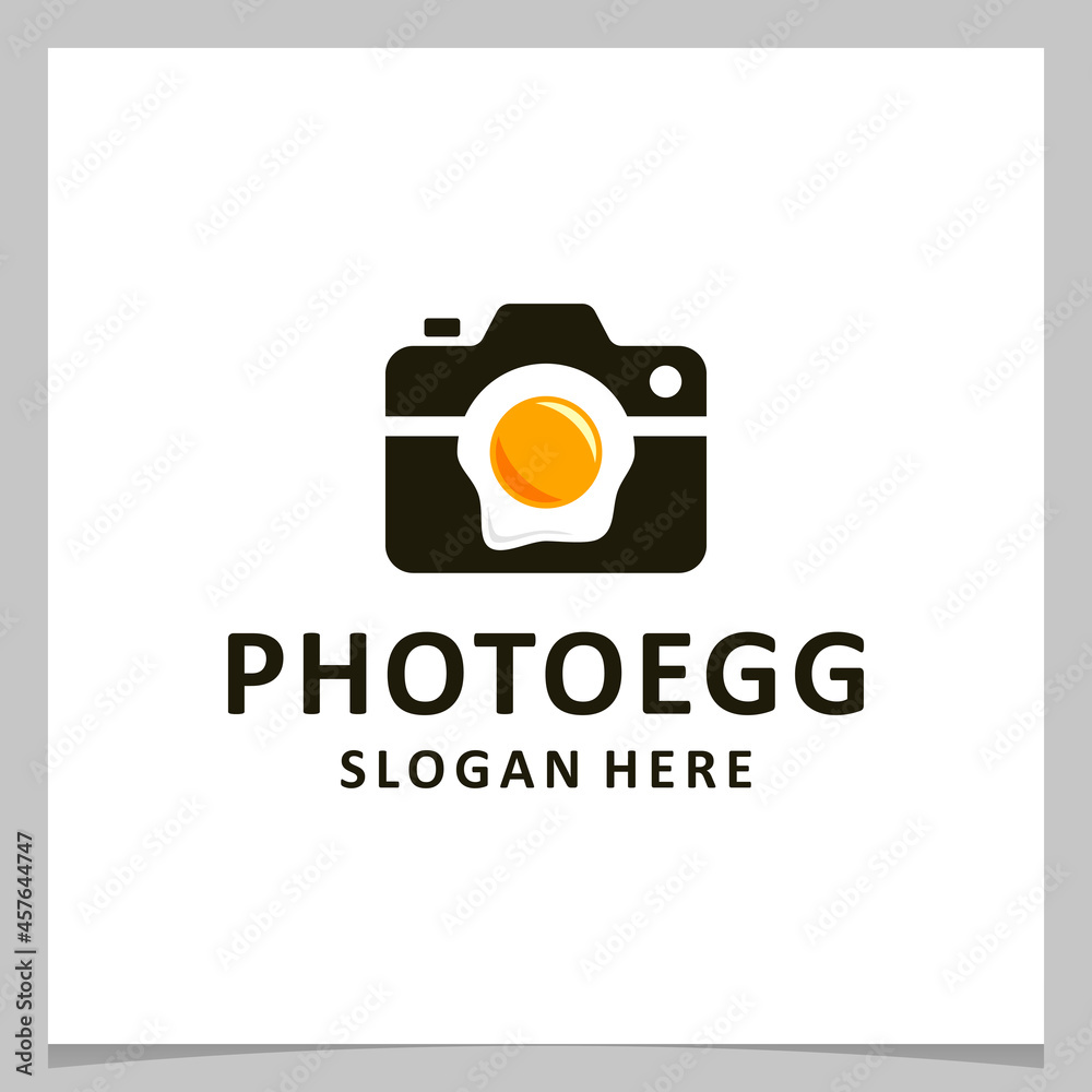 Inspiration logo design egg with camera logo. Premium vector