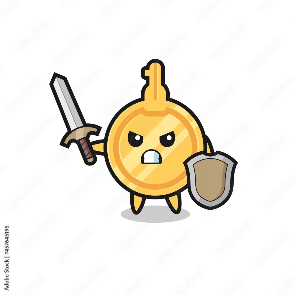 cute key soldier fighting with sword and shield cute key soldier fighting with sword and shield