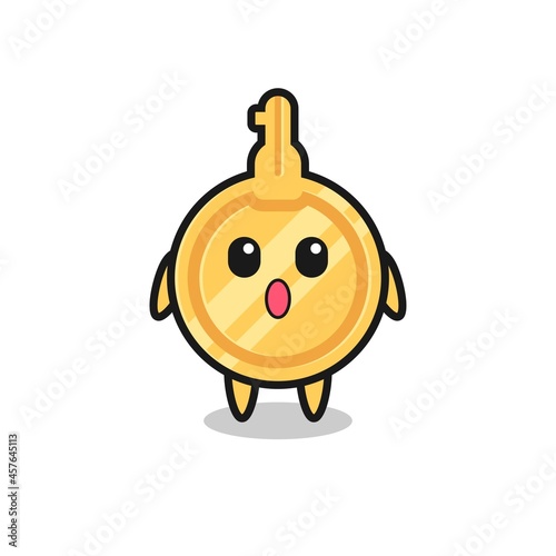 the amazed expression of the key cartoon
