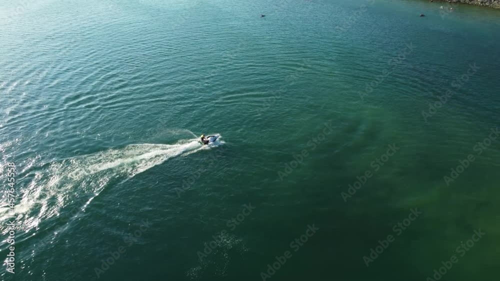 Waters scooter drifting in the lake. Waters scooter drifting in the lake.