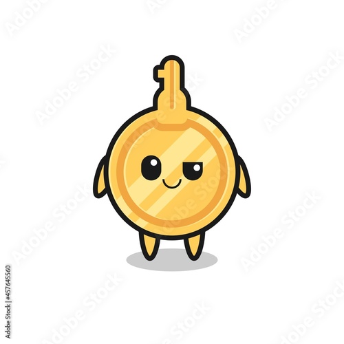 key cartoon with an arrogant expression