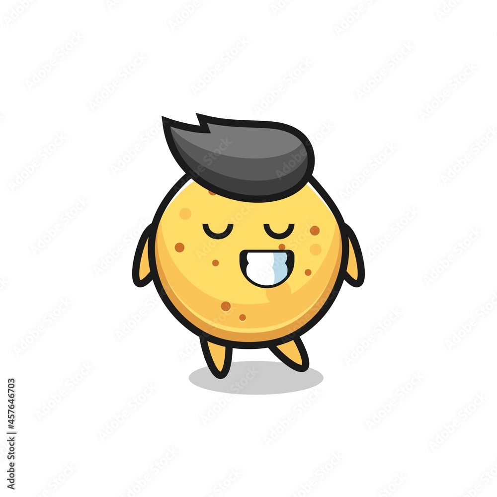 potato chip cartoon illustration with a shy expression potato chip cartoon illustration with a shy expression