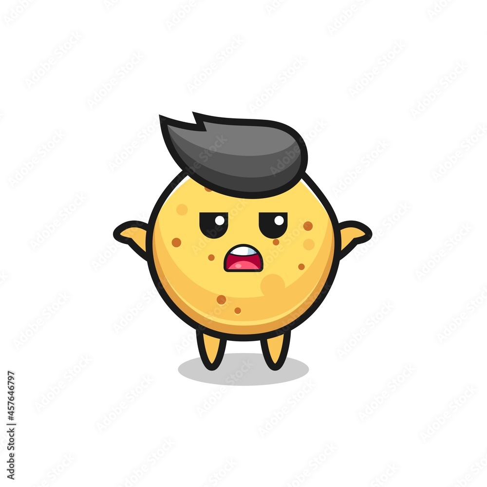 Fototapeta premium potato chip mascot character saying I do not know