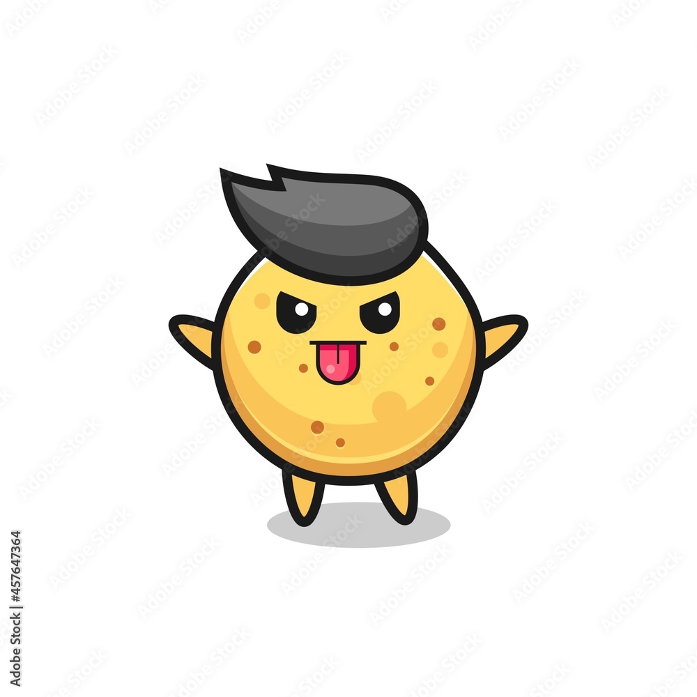 Fototapeta premium naughty potato chip character in mocking pose