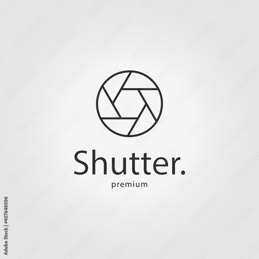Shutter Camera Logo Line Art Icon Vector Illustration Design Shutter Camera Logo Line Art Icon Vector Illustration Design