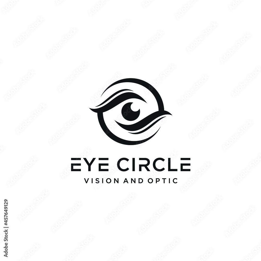 abstract eye logo design template with circle vector abstract eye logo design template with circle vector