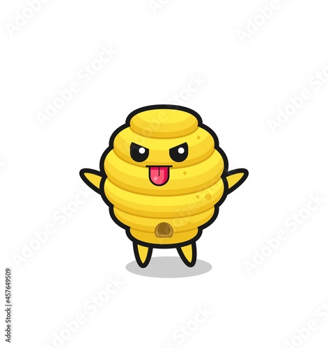 naughty bee hive character in mocking pose