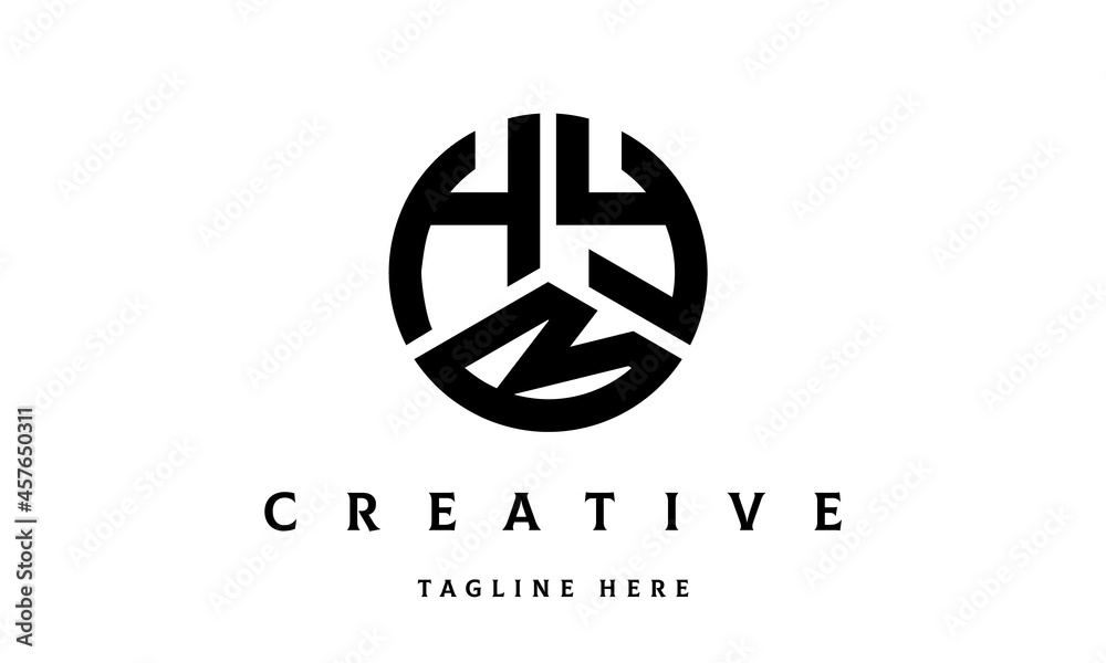 HYB creative circle three letter logo HYB creative circle three letter logo