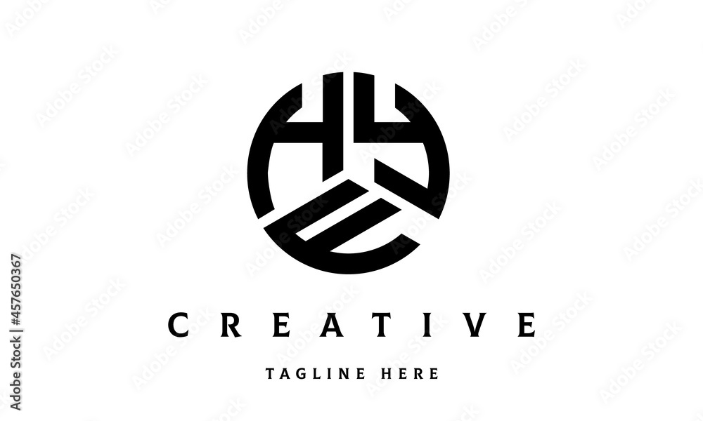 HYF creative circle three letter logo HYF creative circle three letter logo