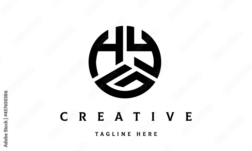 HYG creative circle three letter logo HYG creative circle three letter logo