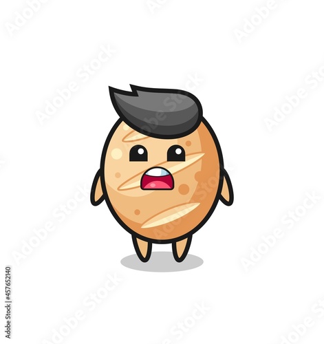 french bread illustration with apologizing expression, saying I am sorry