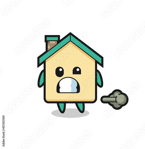 the illustration of the house cartoon doing fart