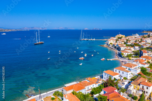 View of the amazing island of Spetses, Greece. photo