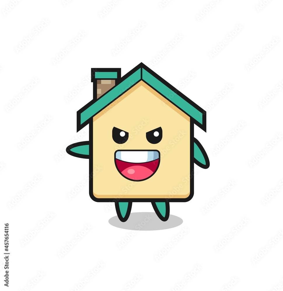 house cartoon with very excited pose house cartoon with very excited pose