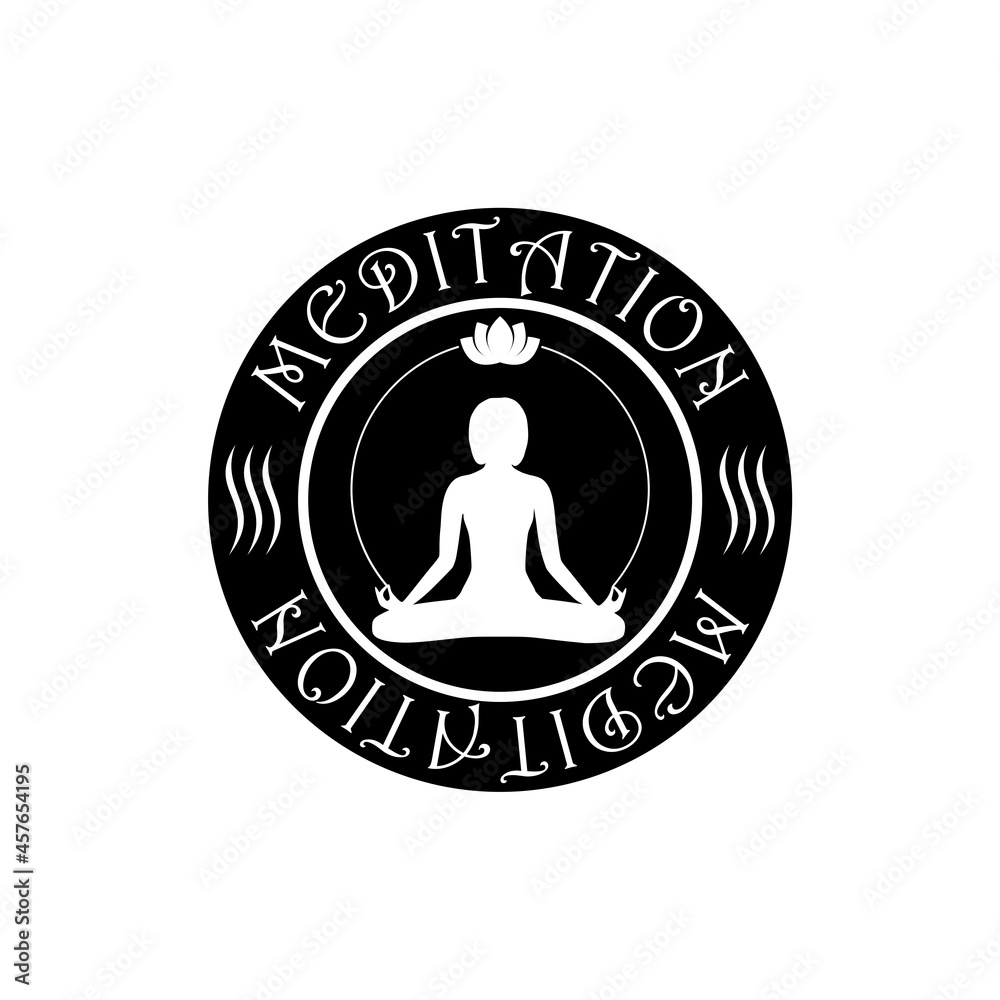 Meditation sign icon isolated on white background Meditation sign icon isolated on white background