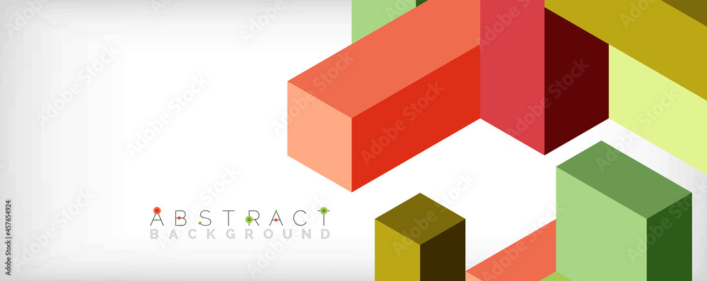 Abstract background. 3d cubes, cubic elements and blocks. Techno or business concept for wallpaper, banner, background, landing page