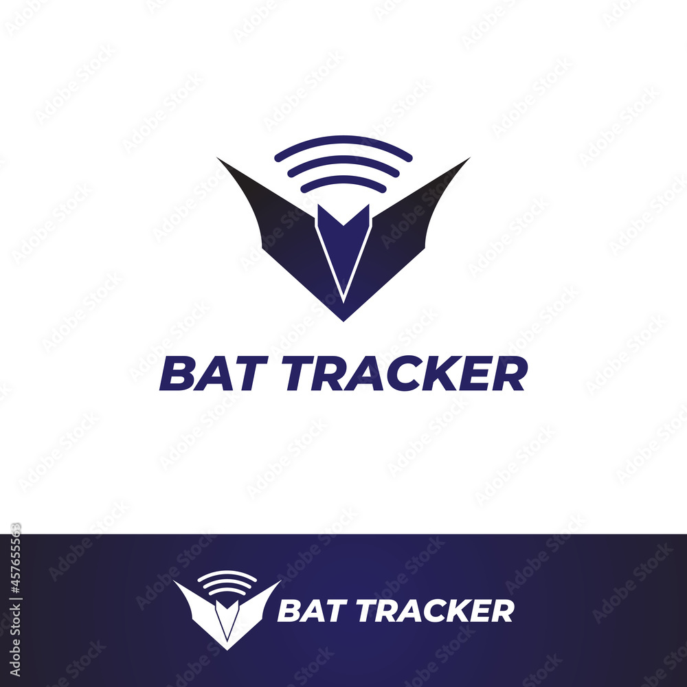 Illustration Vector graphic of Bat logo and signal symbol. Bat Tracker, Bat Seeker. Illustration Vector graphic of Bat logo and signal symbol. Bat Tracker, Bat Seeker.