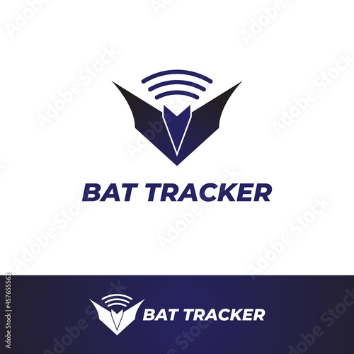 Illustration Vector graphic of Bat logo and signal symbol. Bat Tracker, Bat Seeker. 