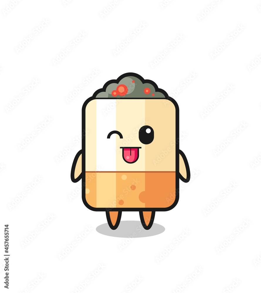 cute cigarette character in sweet expression while sticking out her tongue cute cigarette character in sweet expression while sticking out her tongue