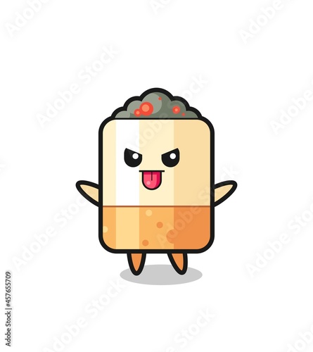 naughty cigarette character in mocking pose