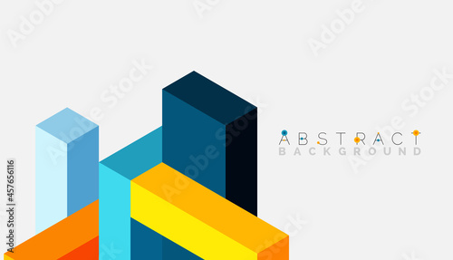 Abstract background. 3d cubes, cubic elements and blocks. Techno or business concept for wallpaper, banner, background, landing page