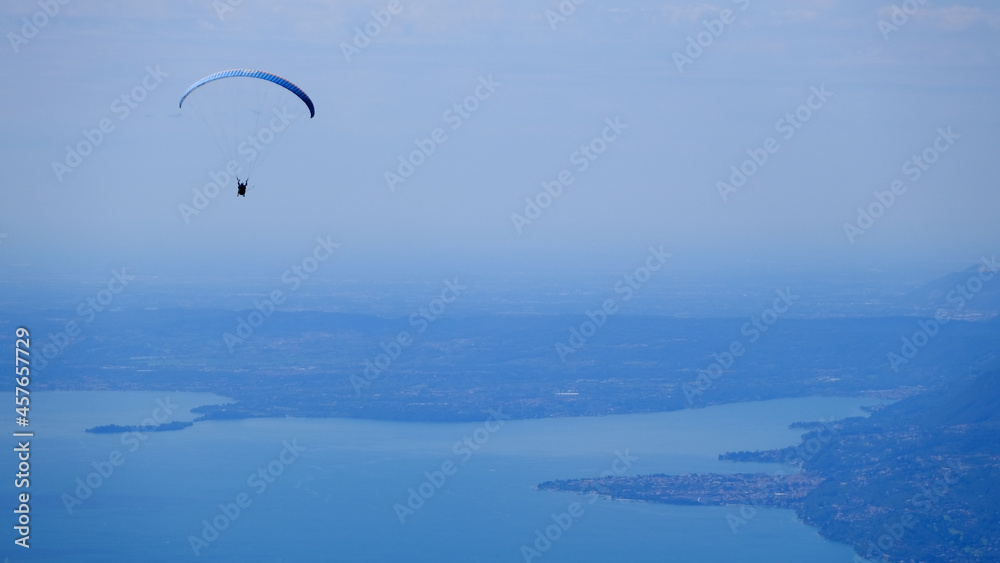 A para glider above lake Garda in Italy A para glider above lake Garda in Italy