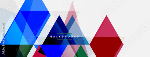 Color triangles composition, geometric abstract background. Techno or business concept, pattern for wallpaper, banner, background, landing page