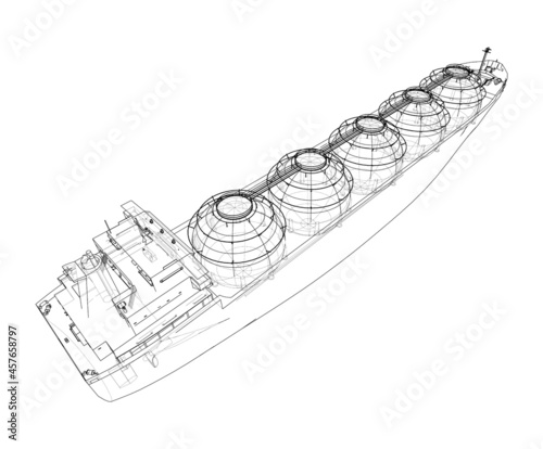 Large gas tanker or LNG carrier. Vector