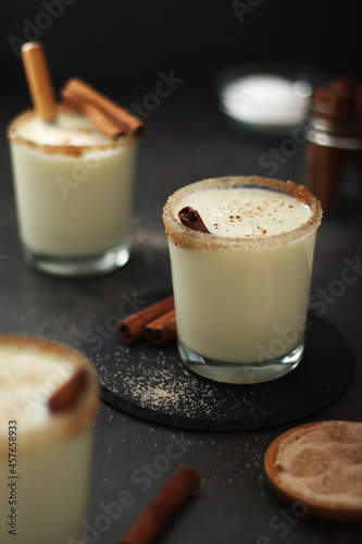 Kogel mogel drink made from eggs with cream photo