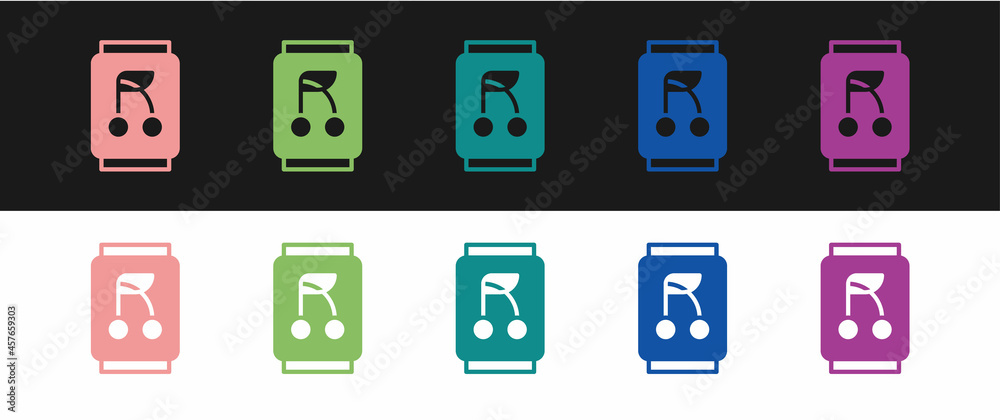 Set Soda can icon isolated on black and white background. Vector Set Soda can icon isolated on black and white background. Vector