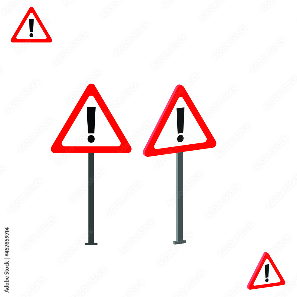 warning traffic sign with 3d view, traffic rules and signs warning traffic sign with 3d view, traffic rules and signs
