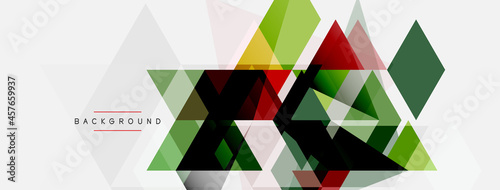 Color triangles composition, geometric abstract background. Techno or business concept, pattern for wallpaper, banner, background, landing page