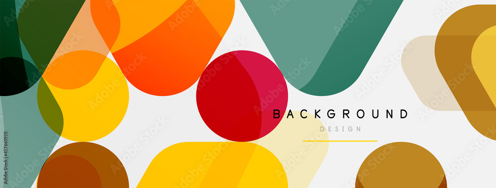 Color bubbles and rounded geometric shapes on white. Vector geometric minimal abstract background for wallpaper, banner, background, landing page Color bubbles and rounded geometric shapes on white. Vector geometric minimal abstract background for wallpaper, banner, background, landing page