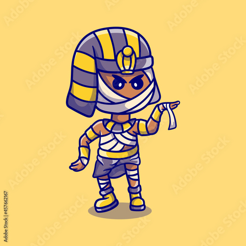 cute halloween pharaoh mummy dancing
