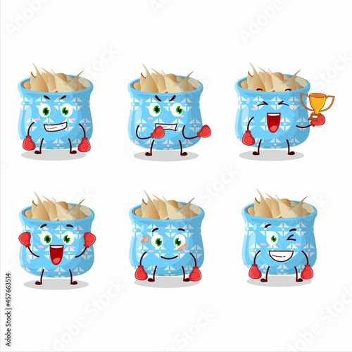 A sporty dried garlic boxing athlete cartoon mascot design
