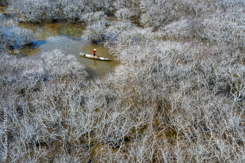 Aerial view of Ru Cha mangroves, Hue, Vietnam