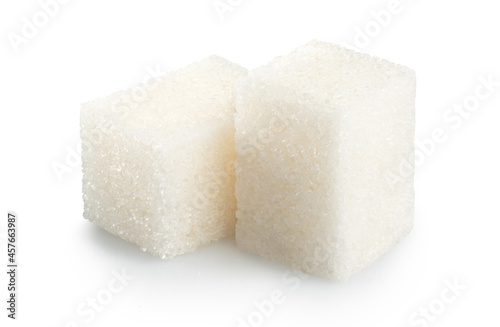 Cubes of sugar isolated on white