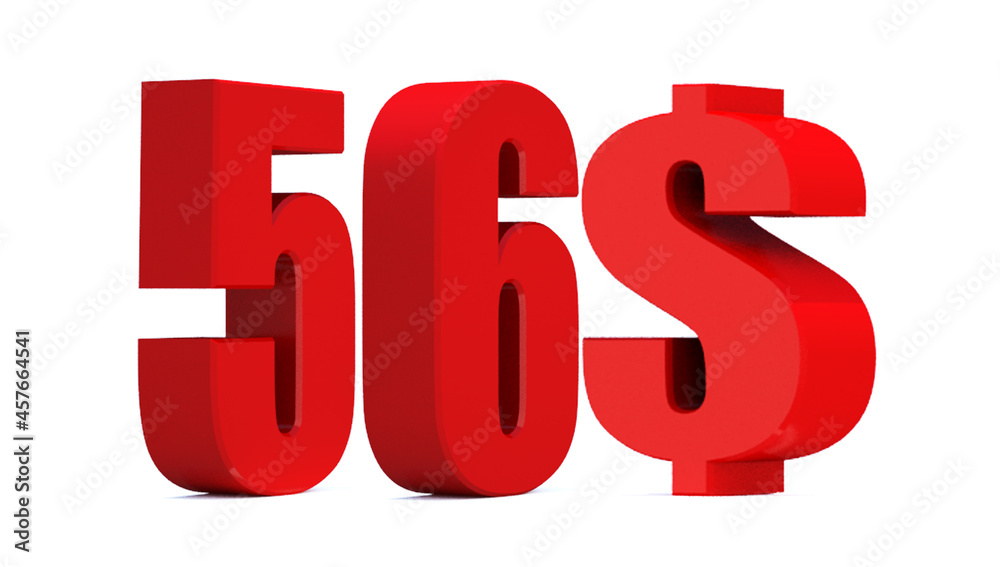 56 dollar word on white background. 3d illustration 56 dollar word on white background. 3d illustration