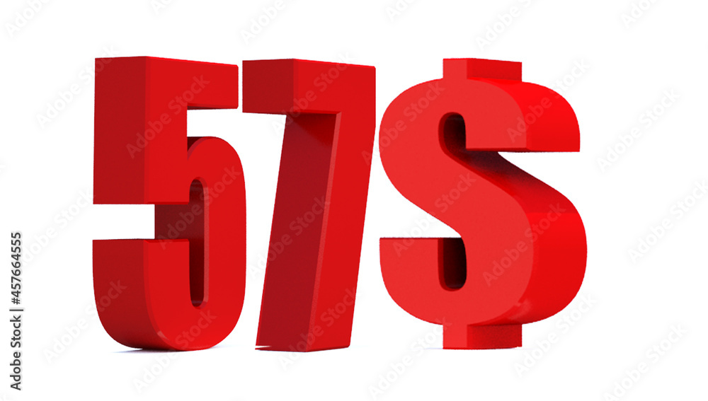 57 dollar word on white background. 3d illustration 57 dollar word on white background. 3d illustration