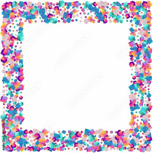 Rainbow Confetti Vector White Background. Bright